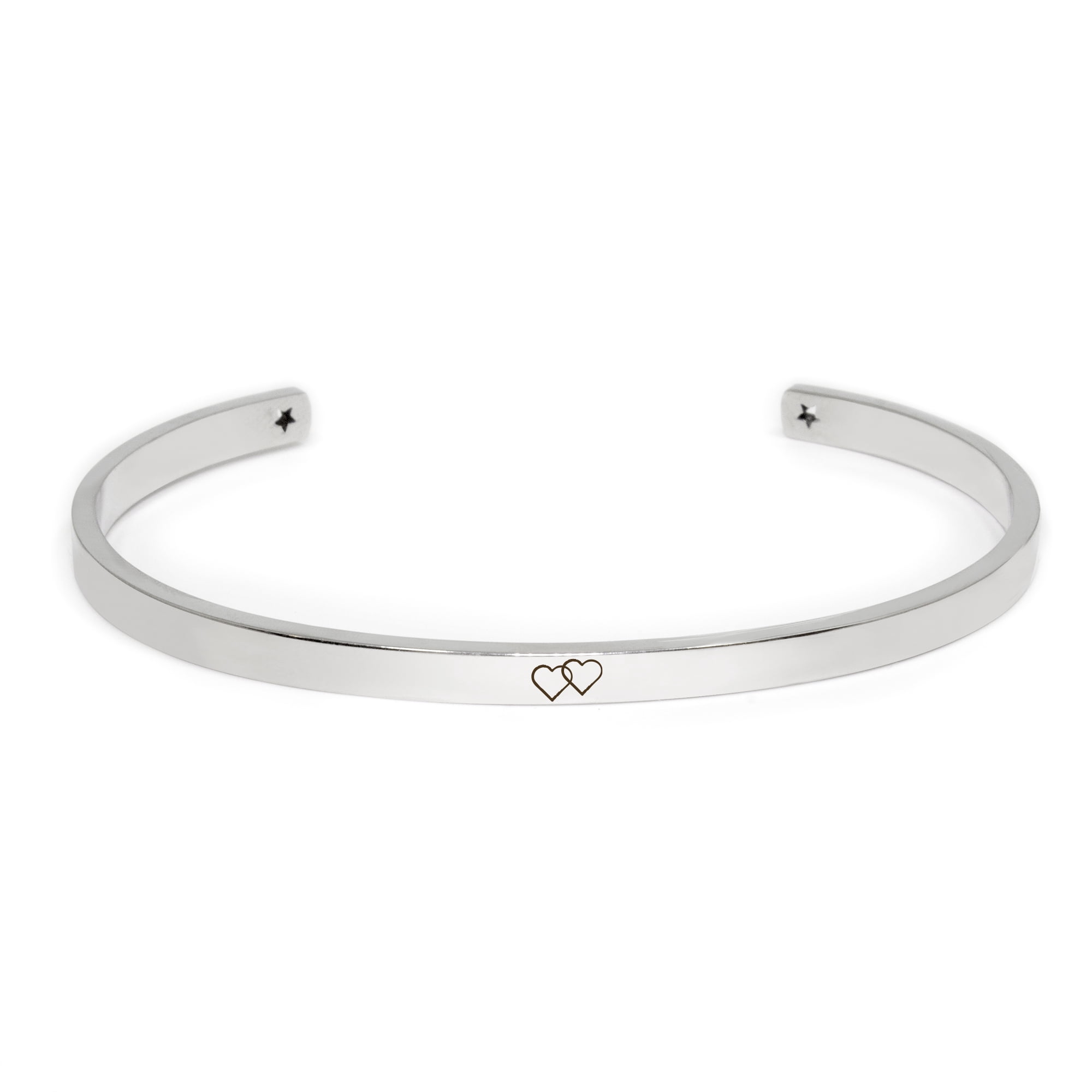 "We will always be connected…" Adjustable Silver Stainless Steel Cuff Bangle Mother's Day Gift Set