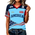 thumbnail image 3 of 2026 New USA Soccer Jersey for Women, United States Jersey Soccer, Jersey USA Fans V Neck Short Sleeve Football Retro Streetwear Outdoor T Shirt for Adult(Sky Blue, XL), 3 of 6