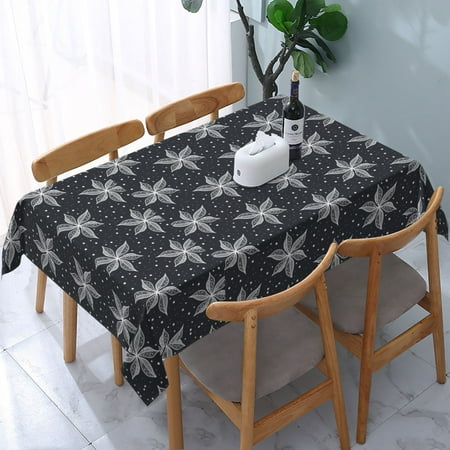 

Tablecloth Ethnic Boho Pattern White Table Cloth For Rectangle Tables Waterproof Resistant Picnic Table Covers For Kitchen Dining/Party(54x72in)