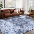 thumbnail image 3 of FairOnly Washable Area Rug for Living Room Bedroom Vintage Medallion Rug 8' x 10' Floral Print Rug, Blue, 3 of 7