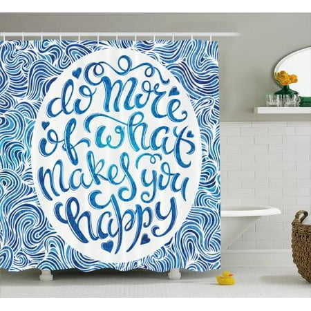 Blue And White Shower Curtain Do More Of What Makes You Happy E Blue And White Shower Curtain Do More Of What Makes You Happy E With Aquatic Waves