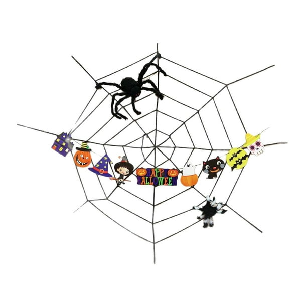 Decoración de telaraña de Halloween, versátil, linda y creativa, accesorios para fotos con luz Estilo C