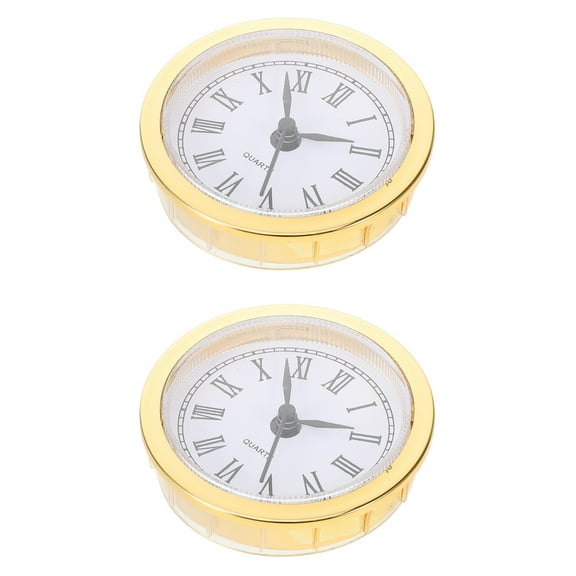 MLINS 2pcs Round Clock Insert Vintage Clock DIY Clock Movement Insert for Replacement No Battery