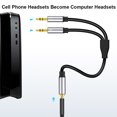 thumbnail image 4 of AUX3.5 Audio Cable, Stereo 2 In 1 Audio Cable, Gold Plated For Sound TV For DVD  Silver 0.3M, 4 of 8