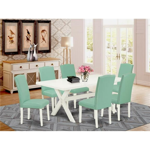 7 Piece X-Style Kitchen Dining Table Set - Pond