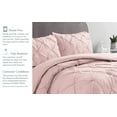 thumbnail image 6 of Swift Home Bedding Comforter Sets, Ultra Soft Cozy 3-Piece Pinch Pleat Decorative Pintuck Comforter Sets - Rose Blush, Full/Queen, 6 of 9
