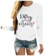 thumbnail image 3 of Blusa de manga larga con cuello redondo suelta informal estampada para mujer Fridja  hkj1265, 3 of 8