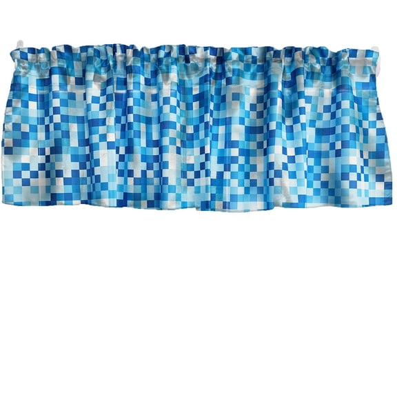 Poplin Square Pixelated Polyester Window Valance 58" Wide