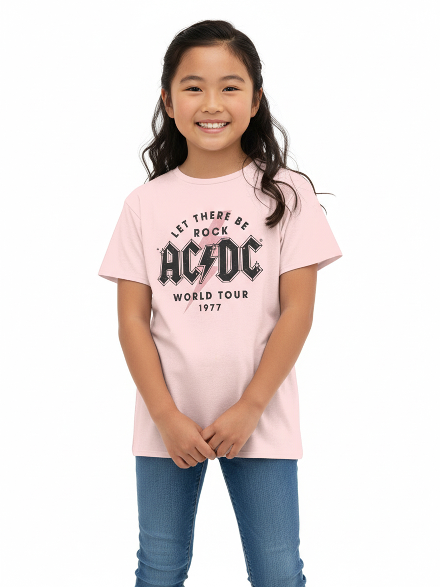 Playera gráfica de manga corta AC/DC World Tour para niña, tallas 4-18 2