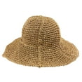 thumbnail image 2 of Only Moment Khaki Sun Hats for Women Straw Hat Wide Brim Straw Hats Womens with Chin Strap, Foldable Woven Sun Hat UV Protection M, 2 of 8