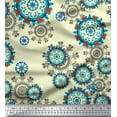 thumbnail image 1 of Soimoi Georgette Viscose Fabric Snowflake & Damask Ethnic Print Fabric by the Yard 42 Inch Wide, 1 of 2