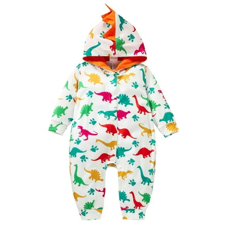 

Fesfesfes Newborn Baby Jumpsuit Toddler Boys Girls Animal Romper Long Sleeve Hooded Jumpsuit Fall Cute Outfit Clothes Sale or Clearance