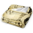thumbnail image 2 of Vintage Music Musical Note Throw Blanket Super Soft Warm Bed Blankets for Couch Bedroom Sofa Office Car, All Season Cozy Flannel Plush Blanket for Girls Boys Adults, 50"X40", 2 of 6