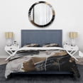 thumbnail image 3 of Designart "Marble Medley Black and Gold III" Abstract Marble Bedding Covert Set - Modern Black Abstract Bed Set With 1 Sham, 3 of 6