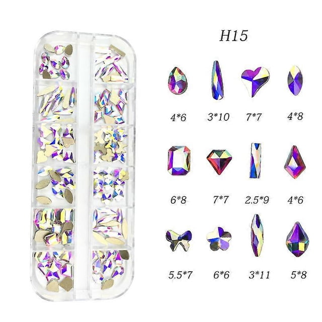 Joyería de diamantes de imitación para decoración de uñas, diamantes de imitación planos, diamantes de imitación redondos, cristales para uñas