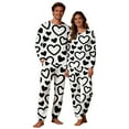 thumbnail image 6 of Lorytime Matching Pjs for Couples Valentines Day Heart Long Sleeve Crewneck Top with Pockets Bottom Men Sleepwear, 6 of 8