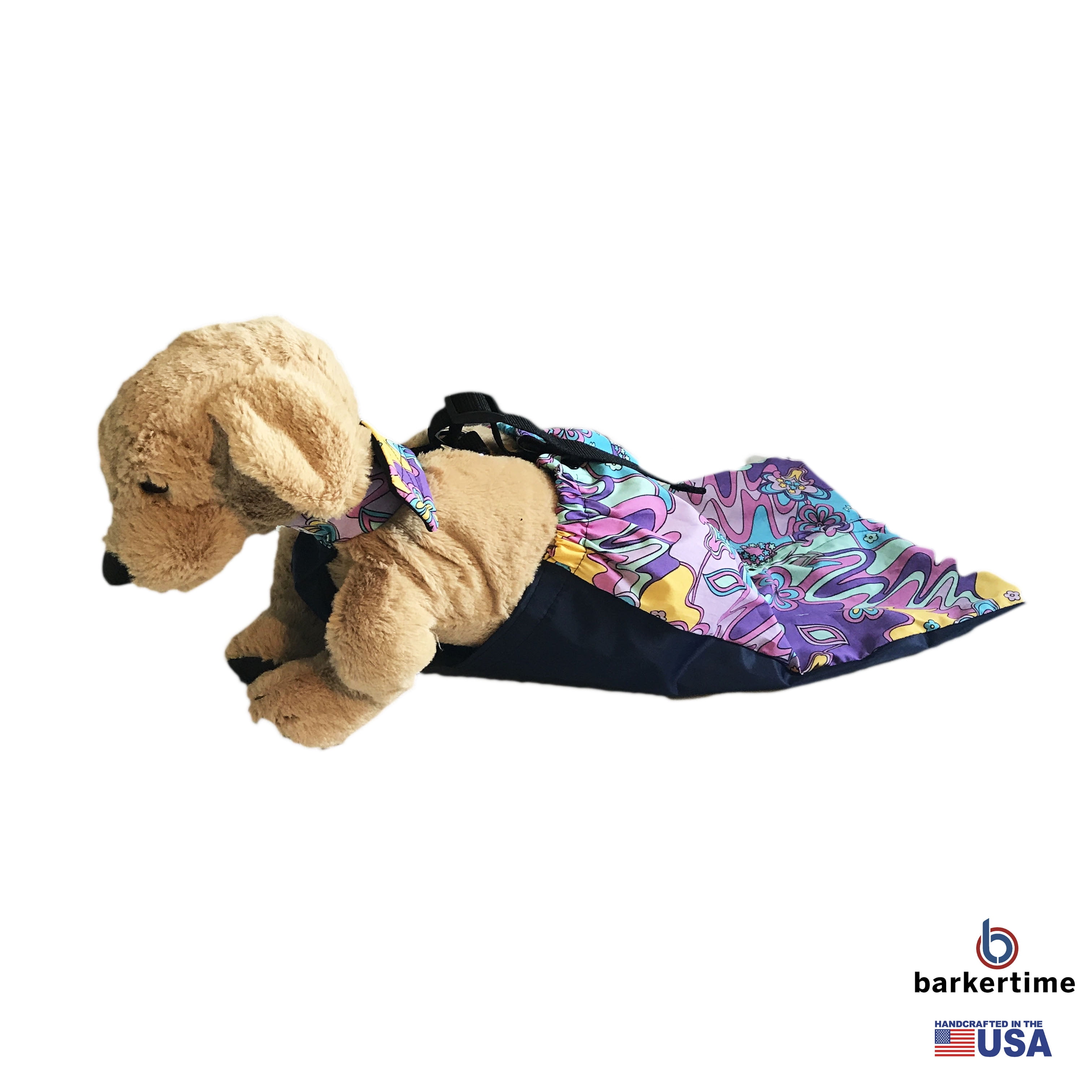 Barkertime Mystic Flower on Purple Dog Drag Bag Made in USA