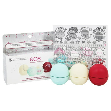 eos (evolution of smooth) Lip Holiday Limited Edition décorative Organic Baume Collection 3 Pack