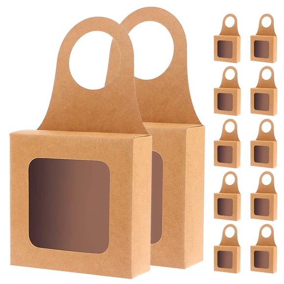 MasteelfCA 12pcs Wine Bottle Box with Window Wine Boxes Gift Boxes Paper Gift Case