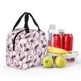 thumbnail image 4 of KLL Pineapple Flamingo Print Insulated Lunch Bag Women, Reusable Cute Tote Lunch Box for Adult & Men, Leakproof Cooler Lunch Bags for Work Office Travel Picnic, 4 of 5