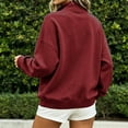 thumbnail image 4 of Horkkom Quarter Zip Pullover Women Casual Loose Soft Tops Oversized Fall Winter Sweatshirt XXL, 4 of 6