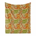thumbnail image 1 of Rowan Soft Flannel Fleece Blanket, Vivid Colorful Graphic Pattern of Rural Foliage Fruits in Autumn Season Warm Colors, Cozy Plush for Indoor and Outdoor Use, 70" x 90", Multicolor, by Ambesonne, 1 of 6