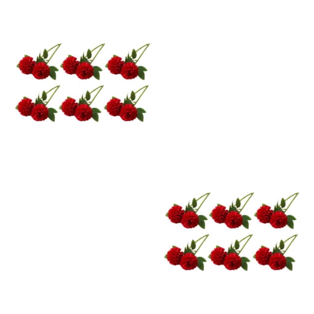 Yuarrent 12 Uds. De flores artificiales, flores falsas, hortensia de seda, ramo de novia, suministros para el hogar, fiesta, oficina, Rojo 2piezas