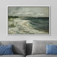 thumbnail image 2 of PixonSign Framed Canvas Print Wall Art Ocean Wave Beach Shore Landscape Nature Wilderness Illustrations Fine Art Decorative Farmhouse/Country Relax/Calm/Cozy Multicolor Zen for Bedroom - 16"x24" White, 2 of 5