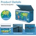 thumbnail image 4 of Coffre à Jouets avec Couvercle Rabattable pour Enfants, Grande Boîte de Rangement Pliable en Oxford avec Poignées pour Garçons Filles, Boîte à Jouets Imperméable Robuste Anti-Poussière pour Chambre Salle de Jeux, 25.5x11.8x15.7 Pouces, 4 of 7