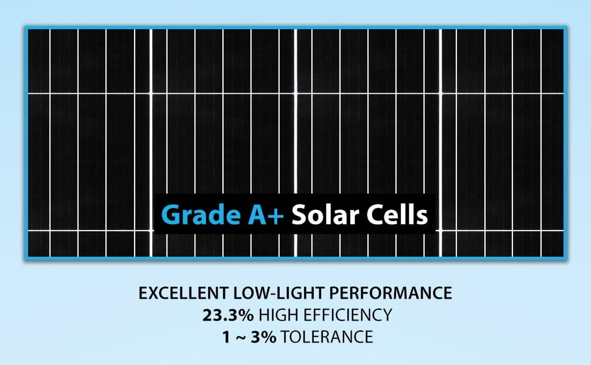 200 Watt 12V High Efficiency Monocrystalline Solar Panel for Camper Marine Off-Grid Solar System