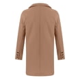 thumbnail image 4 of Men's Winter Mid-length Suit Collar Single-breasted Fashion Solid Color Coat Jacket, 4 of 8