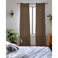 thumbnail image 3 of Dark Brown Rattan Sheer Curtains 84 Inch Length 2 Panels Set for Living Room/Bedroom, Vintage Abstract Wicker Texture Kitchen Curtains Grommet Semi-Sheer Curtains Drapes Window Treatments 52"x84"x2, 3 of 7