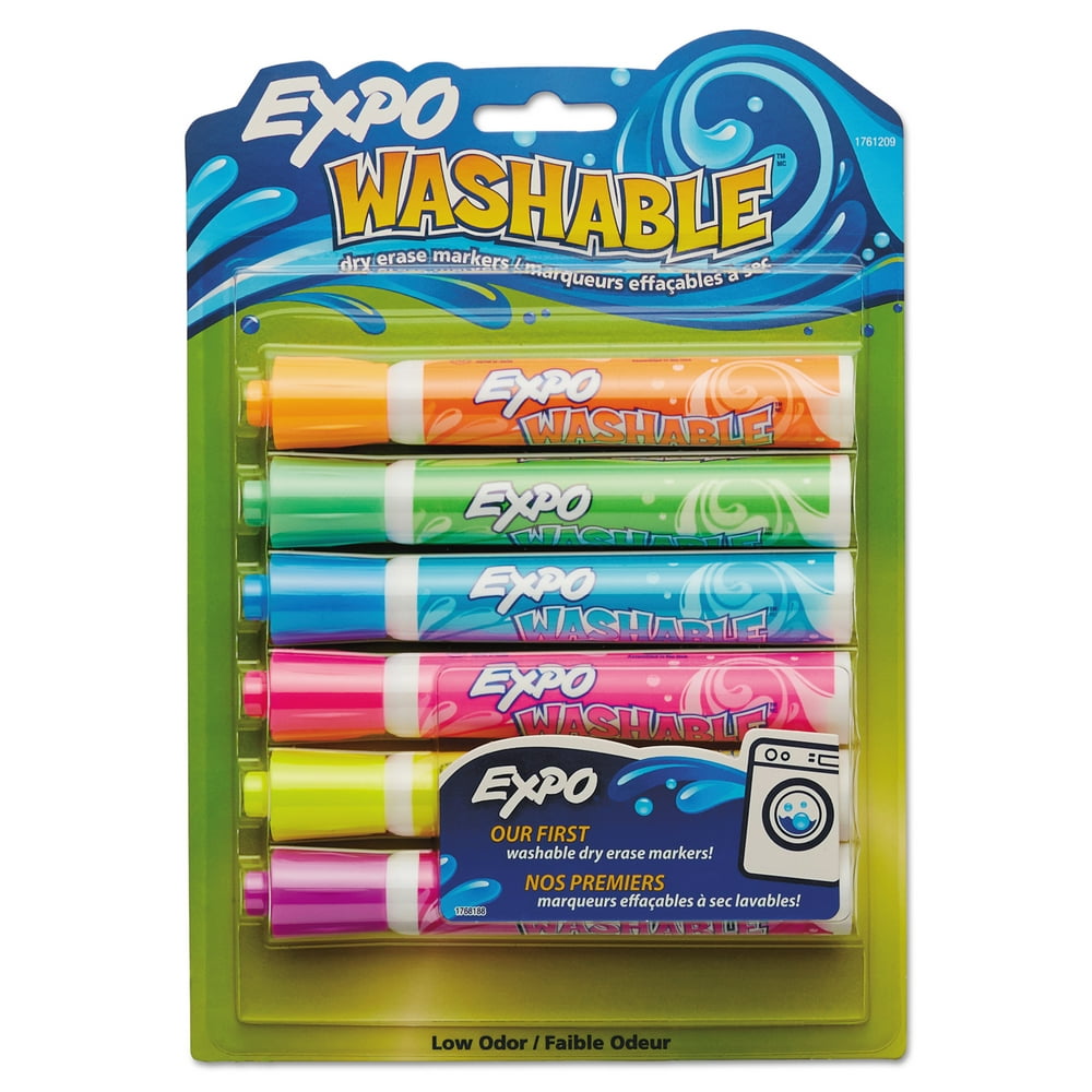 EXPO Washable Dry Erase Marker, Bullet Point, Assorted, 6/Set Walmart