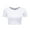 WHITE, variant on FashionMille Women's Basic Solid Crew Neck Stretch Ribbed Knit Short Sleeve Crop T Shirt Top