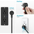 thumbnail image 4 of PYYAN-Recessed Power Strip with Outlet and USB C Ports, Furniture Flush Mount Power Strip, Small Desk Hidden Outlet for Conference Table, Nightstand, Black, 6FT., 4 of 4