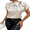 Apricot Color, variant on Women's Elegant Bow Collar Blouse Silk Satin Short Sleeve Workwear Top Comfort Fit