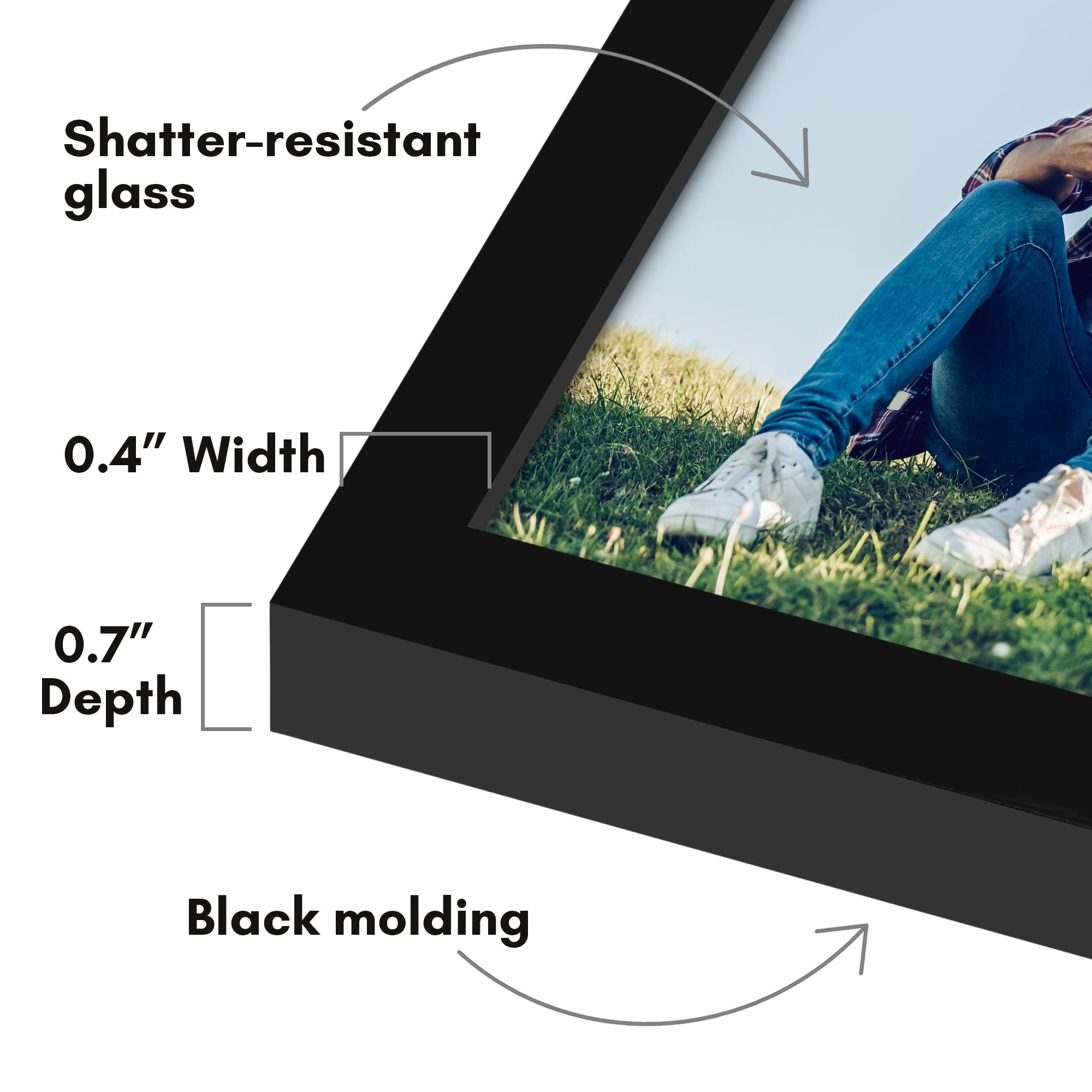 Americanflat 8x10, 5x7, 4x6 Picture Frame with Shatter-Resistant Glass 10 Pack Frames Gallery Wall - Black
