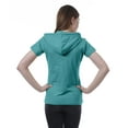 thumbnail image 3 of Moomaya Womens Zip Up Hoodie Short Sleeves Top Pockets Casual Hoodies, 3 of 7