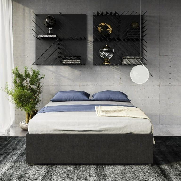 River Street Designs Maven Platform Bed With Storage Queen Gray Linen Com River Street Designs Maven Platform Bed, Dhp Maven Platform Bed With Under Storage King Size Frame Grey