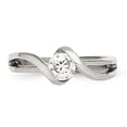 thumbnail image 3 of Auriga Fine Jewelry Stainless Steel Polished Twist with Round CZ Ring for Women Size 6, 3 of 6