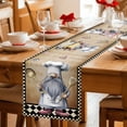 thumbnail image 5 of Vintage Gnomes Table Runner - 36 Inch Long Black White Checkered Retro Art Cotton and Linen Blended Dress Scarves Farmhouse Table Runner for Kitchen Dining, Coffee Table, 13" x 36", 5 of 8