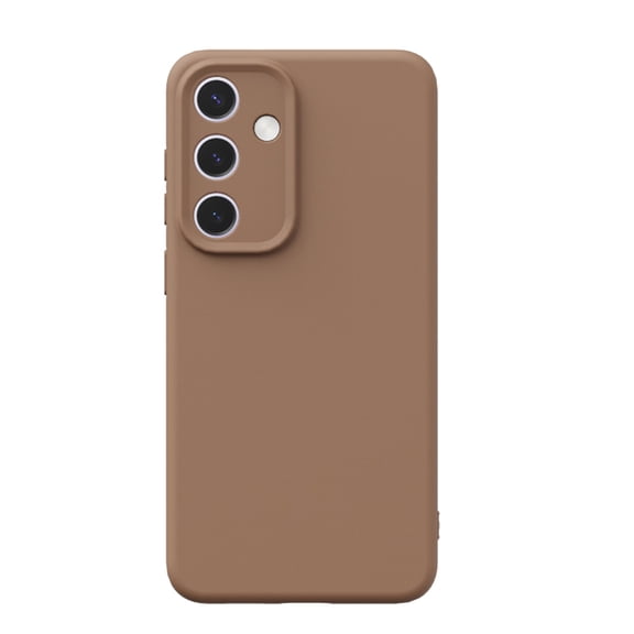 Shockproof Case for Samsung Galaxy S25 Plus Liquid Silicone Phone Case, Full Body Camera Lens Protective Phone Cover, Anti-Scratch Soft Microfiber Lining Slim Skinny Galaxy S25 Plus Case - Khaki