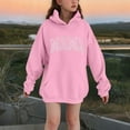thumbnail image 2 of DxhmoneyHX Girls Hoodies Fashion Letter Print Pullover Sweatshirts Fall&nbsp;Winter&nbsp;Going Out Tops Casual&nbsp;Loose Long&nbsp;Sleeve&nbsp;Blouses with Pocket Size 11-12Years, 2 of 4