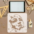 thumbnail image 3 of Behind The Face Cover Drawing Stencil with Paint Brush 11.8x11.8inch Broken Face Cover Painting Template Crushed Facepiece DIY Art Stencil, 3 of 9