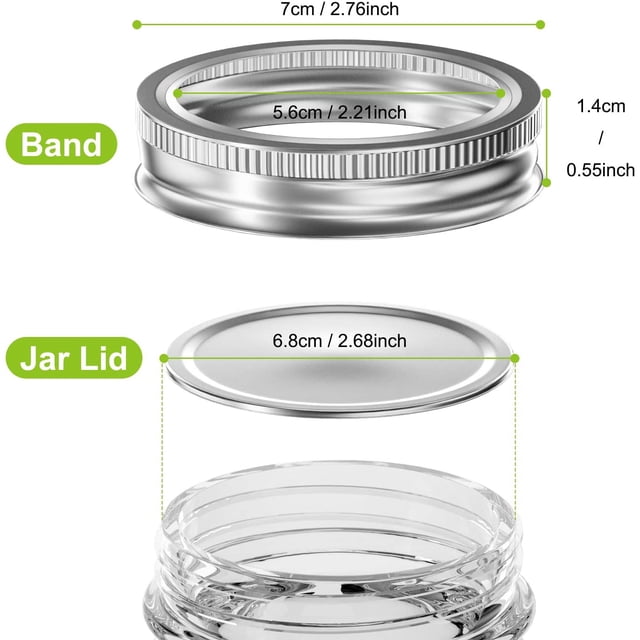 Mason Jar Lids, Regular Split-Type Canning Lids, Sliver Canning Jars Caps 24-Count