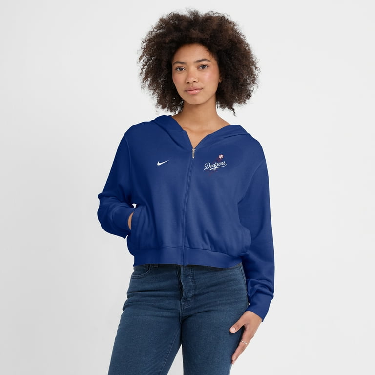 Women's Nike Navy Los Angeles Dodgers Cropped Chill Full-Zip