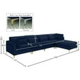 thumbnail image 5 of Meridian Furniture Julia Navy Velvet Modulaire Sectionnel, 5 of 5