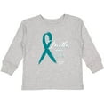 thumbnail image 3 of Inktastic Faith Over Fear Ovarian Cancer Awareness with Teal Ribbon Boys or Girls Long Sleeve Toddler T-Shirt, 3 of 5