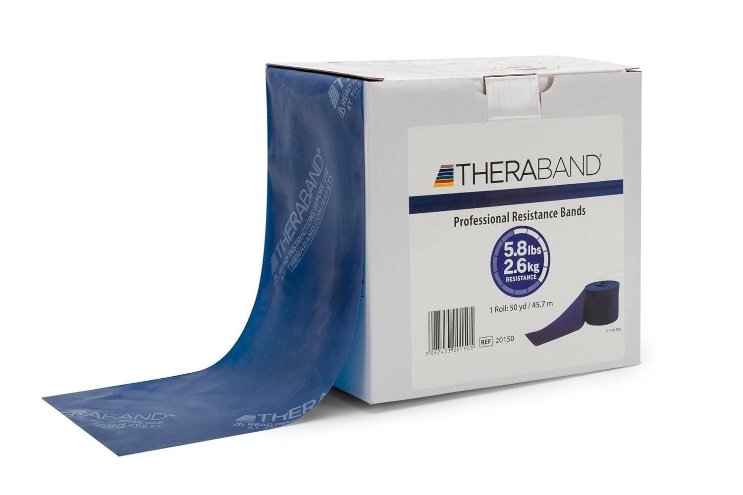 THERABAND Resistance Bands, 50 YD, Blue, Extra Heavy Thickness, 5.8 LBS Resistance, Level 5