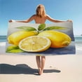 thumbnail image 2 of Lemons With Leaves Beach Towel Soft Absorbent Large Bath Towel For Swimming Pool Travel Spa Sport Gym, 2 of 5